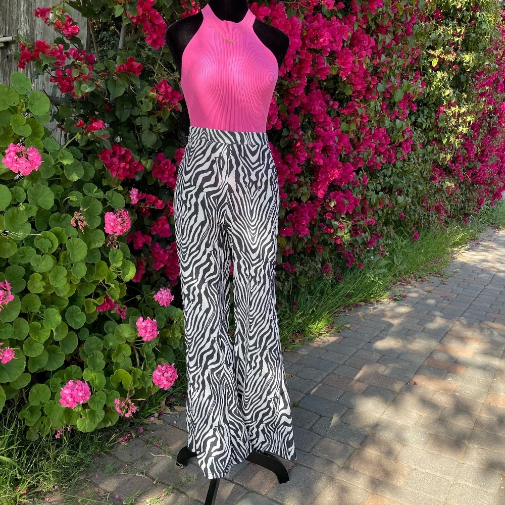 Wide Led Zebra Print Pant